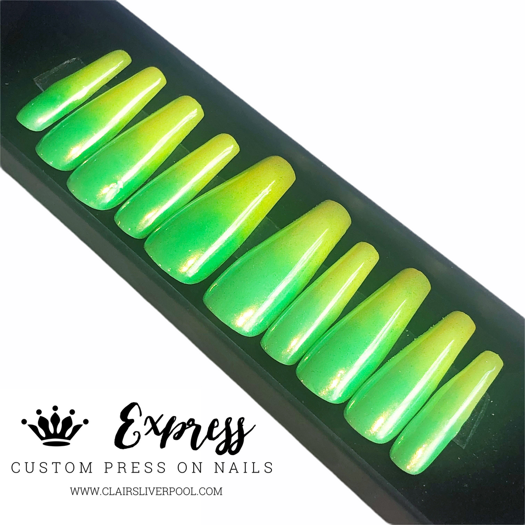 Express Nails - Ombré Neons (yellow/green)