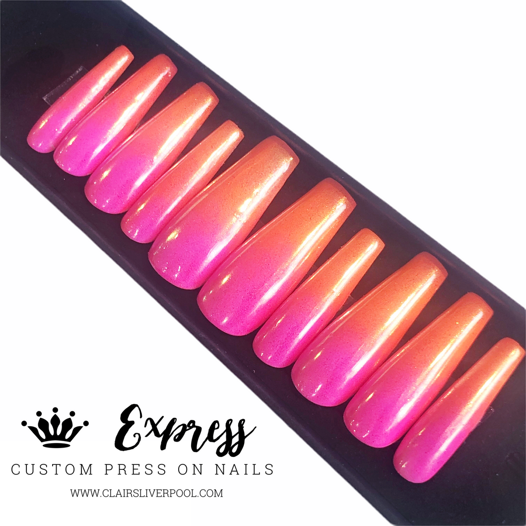 Express Nails - Ombré Neons (orange/pink)