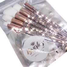 Load image into Gallery viewer, Rose gold super fluffy 8pc makeup brushes set